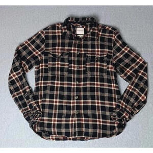 Denim and Flowers Ricky Singh Long Sleeve Flannel Button Up Mens L Red Plaid